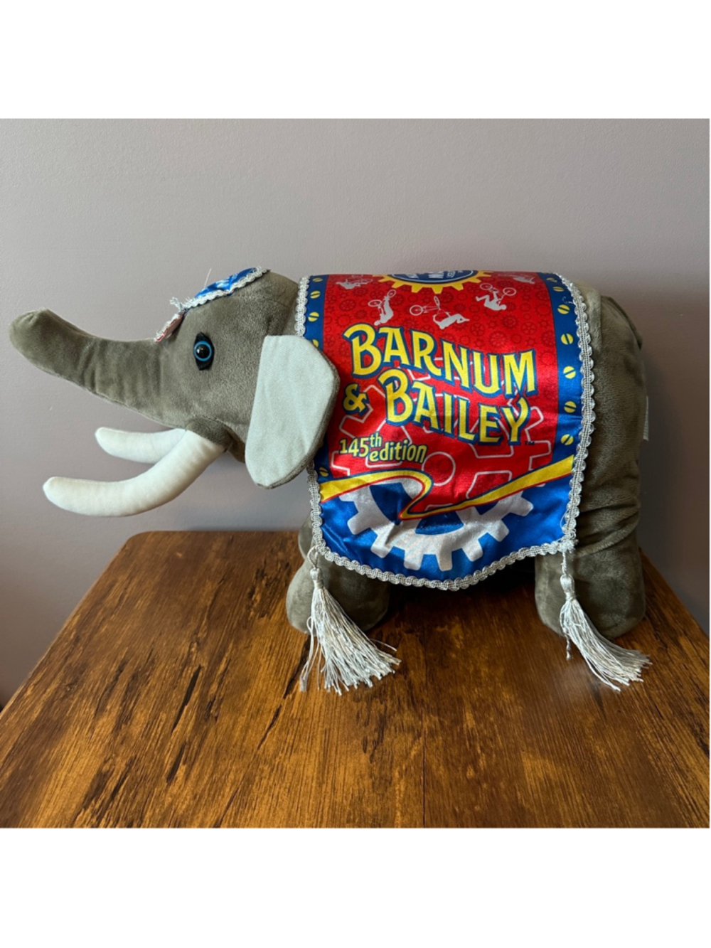 Ringling Bros Barnum & Bailey Elephant Plush 145th Edition Circus 12"